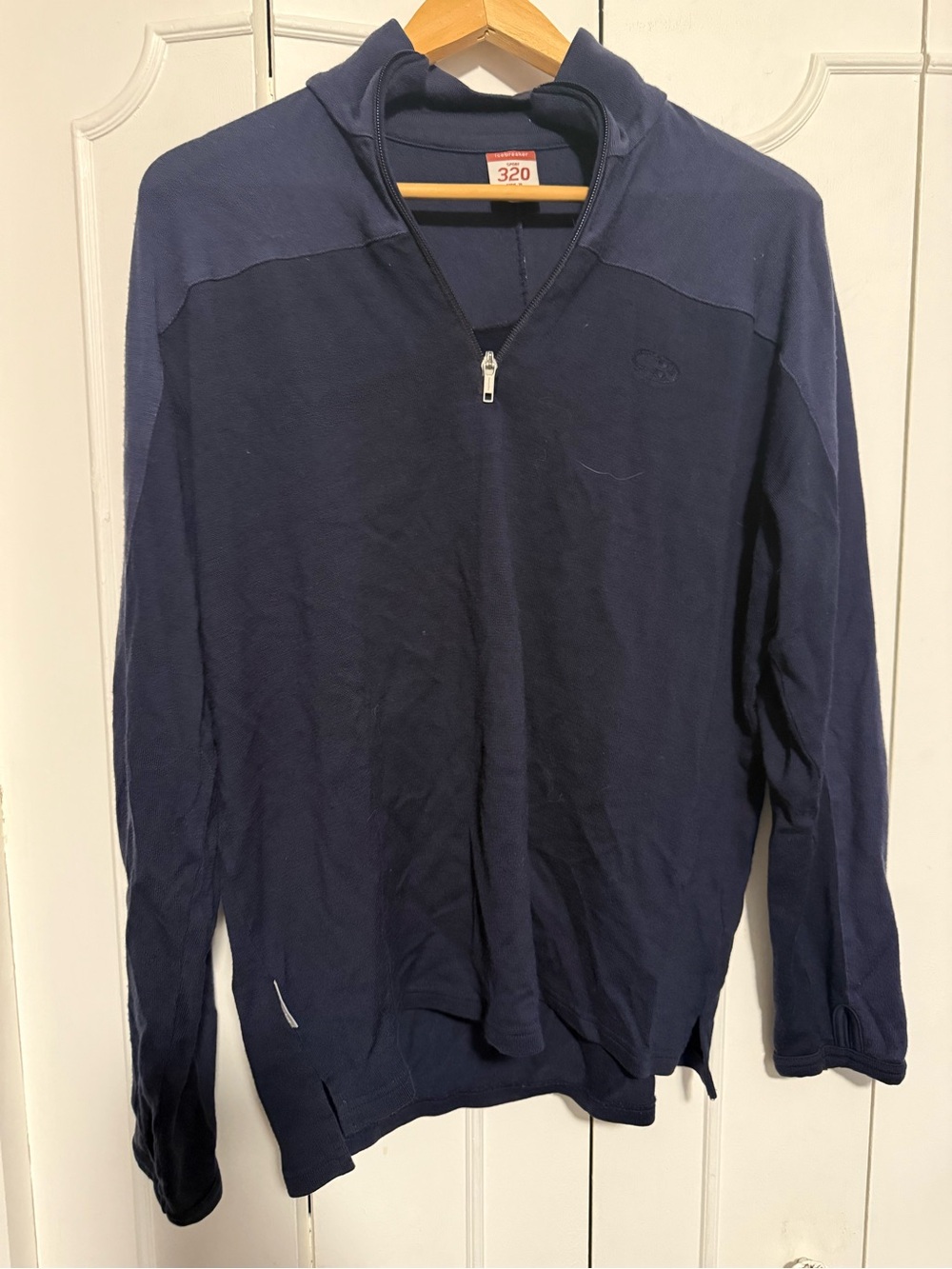 Icebreaker Men's Navy Zip-Up Hooded Sweater